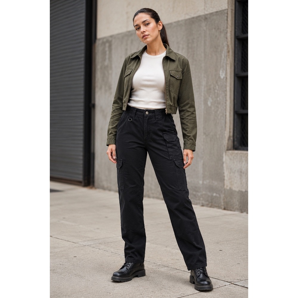 5.11 Tactical Series Black Cargo Pants 64358 Womens 8 Long Cotton Workwear